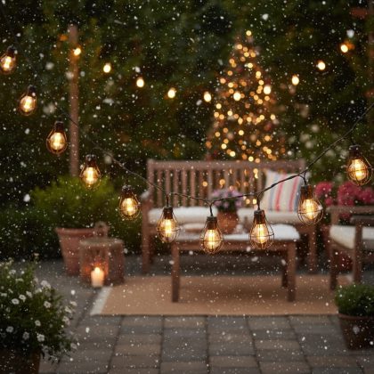 Solar kerstslinger freya met 10 warm witte led lampen