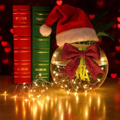 Solar kerstslinger twinkle met 300 leds in koperdraad