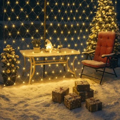 Solar lichtnet dasher - solar kerstverlichting warm wit licht