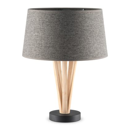 Home sweet home tafellamp Bindy houten takken & lampenkap Melrose - grijs