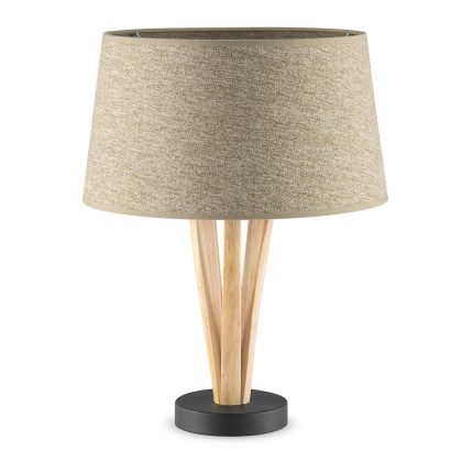Home sweet home tafellamp Bindy houten takken & lampenkap Melrose - taupe