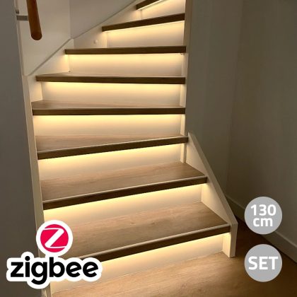 Trapverlichting zigbee led strip warm wit 130 cm - complete set