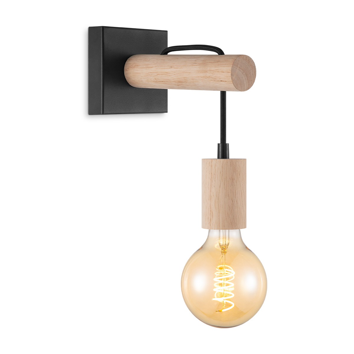 Light depot - wandlamp Billy - hout/ metaal - Outlet