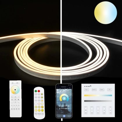 10 meter led flex dual white midi recht - complete set verlichting