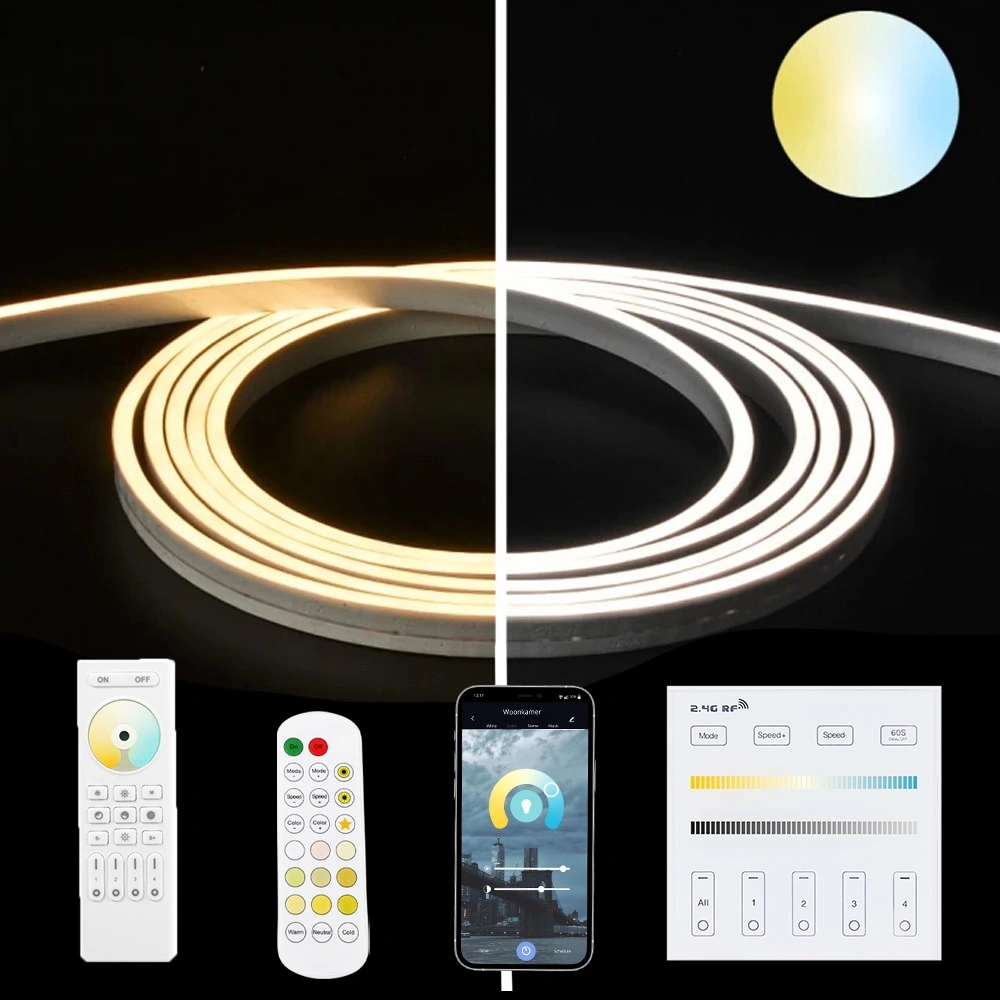 10 meter led flex dual white midi recht - complete set verlichting