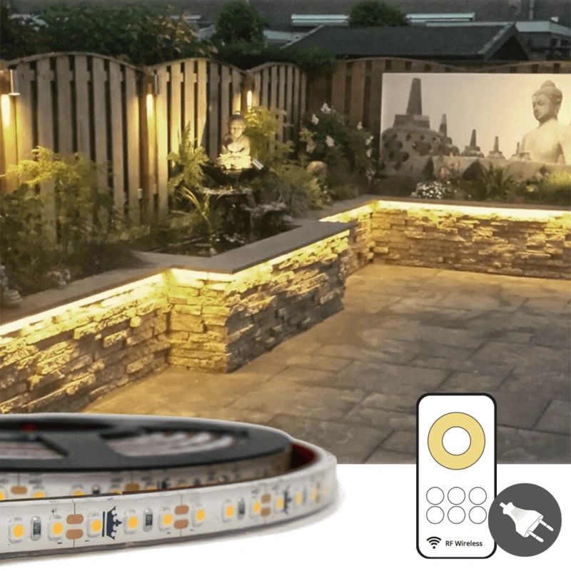 17 meter warm witte led strip voor buiten complete set