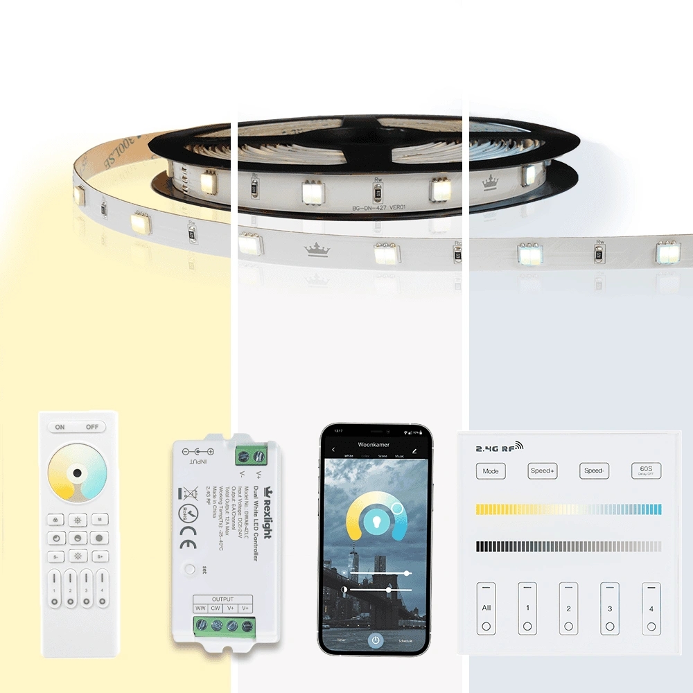 30 meter dual white led strip complete set - basic 1800 leds