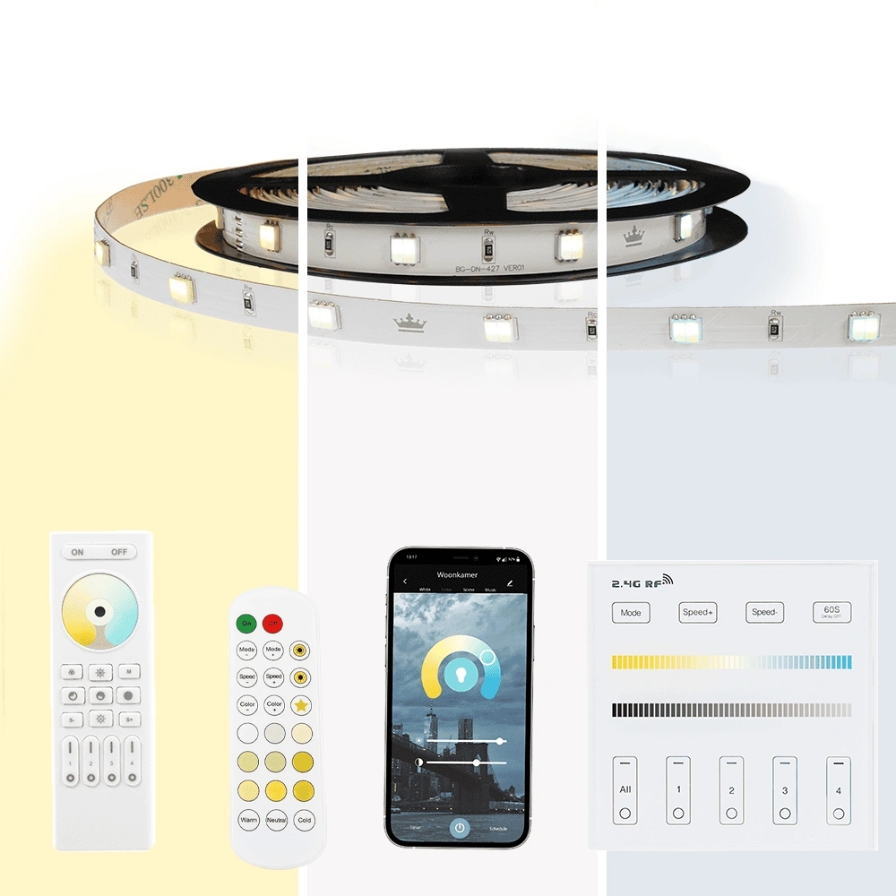 4 meter dual white led strip complete set - basic 240 leds