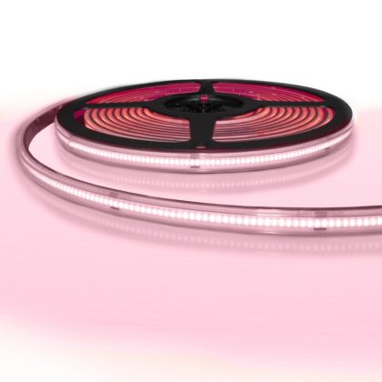 5 meter gekleurde cob led strip ip65/67 24v - rode kleur - 384 leds p/m