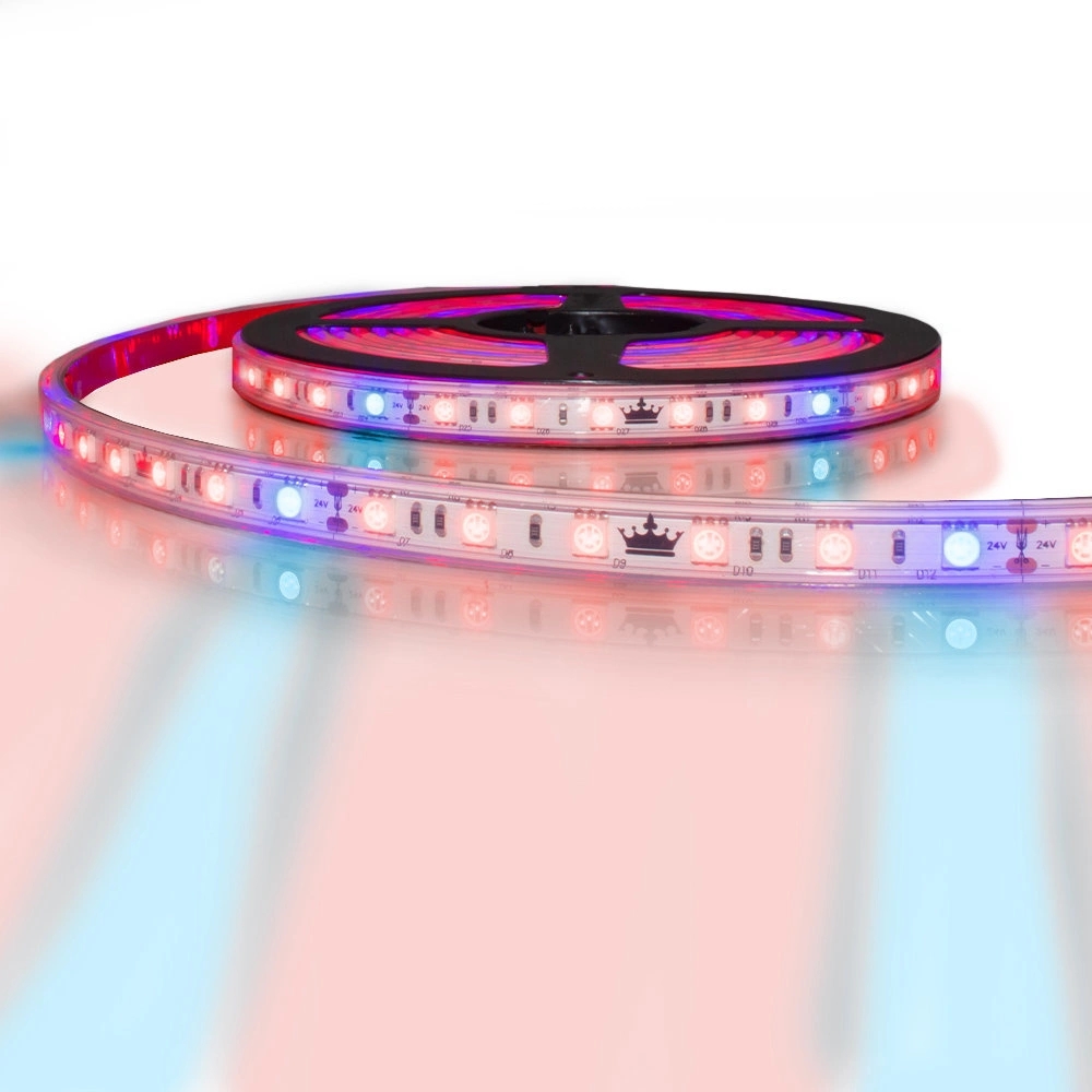 5 meter groei led strip ip65/67 24v - r_b=5:1 - 60 leds p/m
