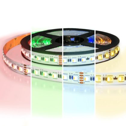 5 meter RGBW led strip pro met 96 leds per meter - multicolor met warm wit - losse strip