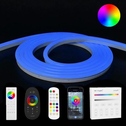 6 meter RGB neon led flex maxi rond - complete set neon verlichting