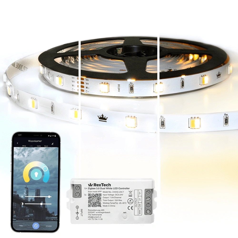 7 meter complete set Dual White led strip met Zigbee controller