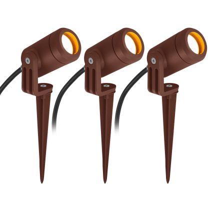 3x Mini LED Spike Tuinspot Corten
