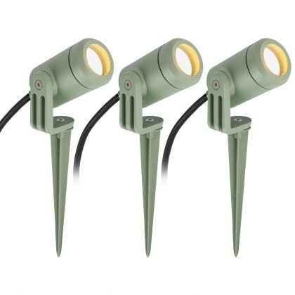 3x Mini LED Spike Tuinspot Groen