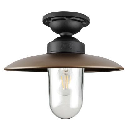 Solingen Plafondlamp Matzwart Brons