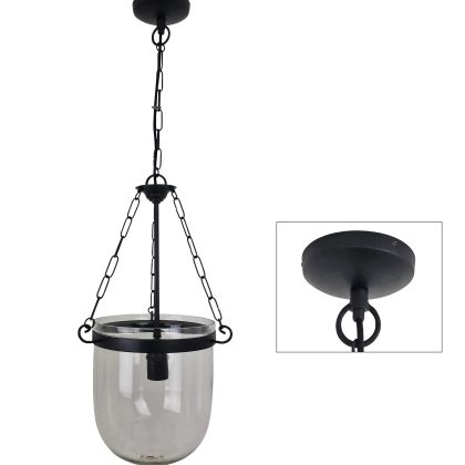 Hanglamp Bell Jar Antiek Zwart