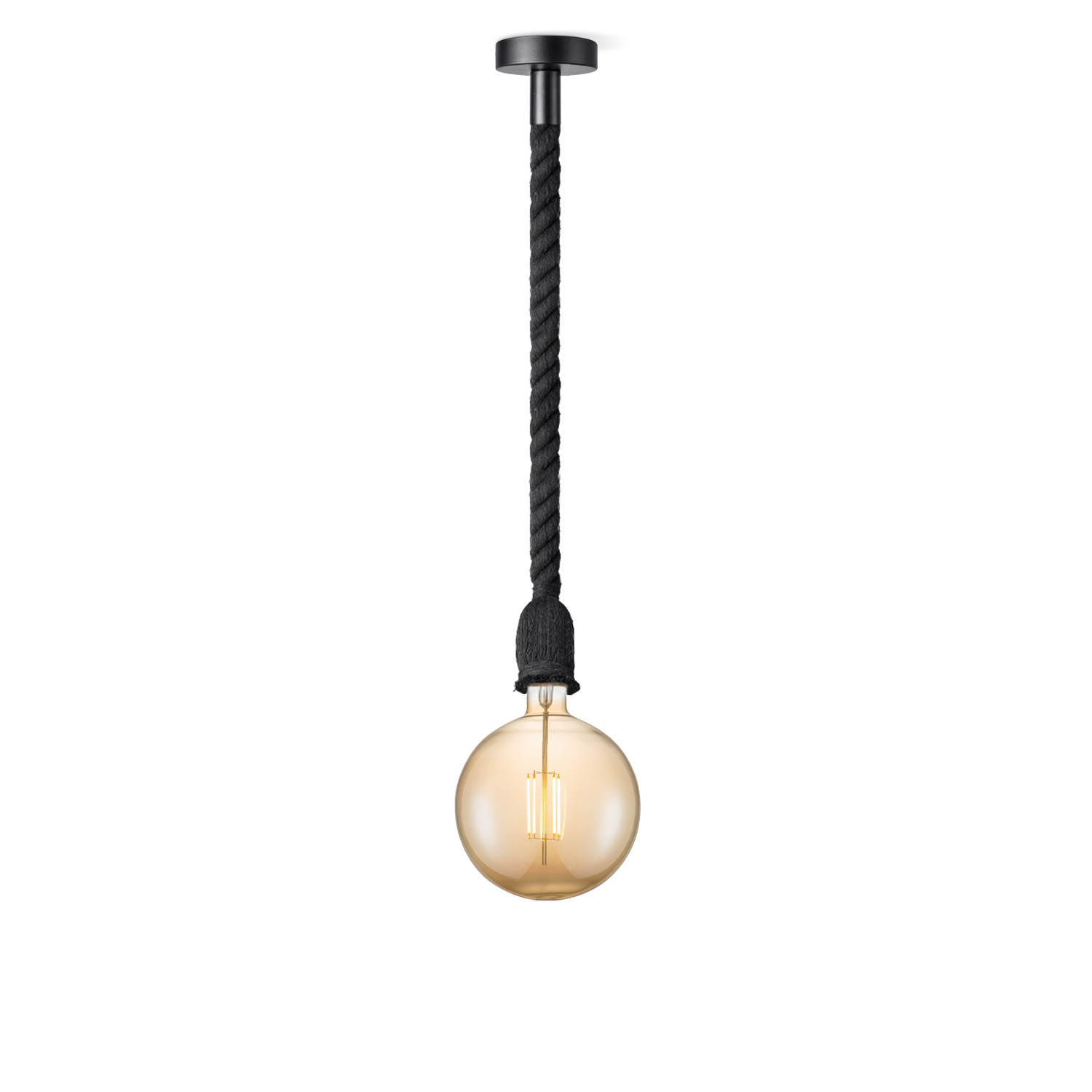 Home sweet home hanglamp Leonardo zwart Globe g180 - amber