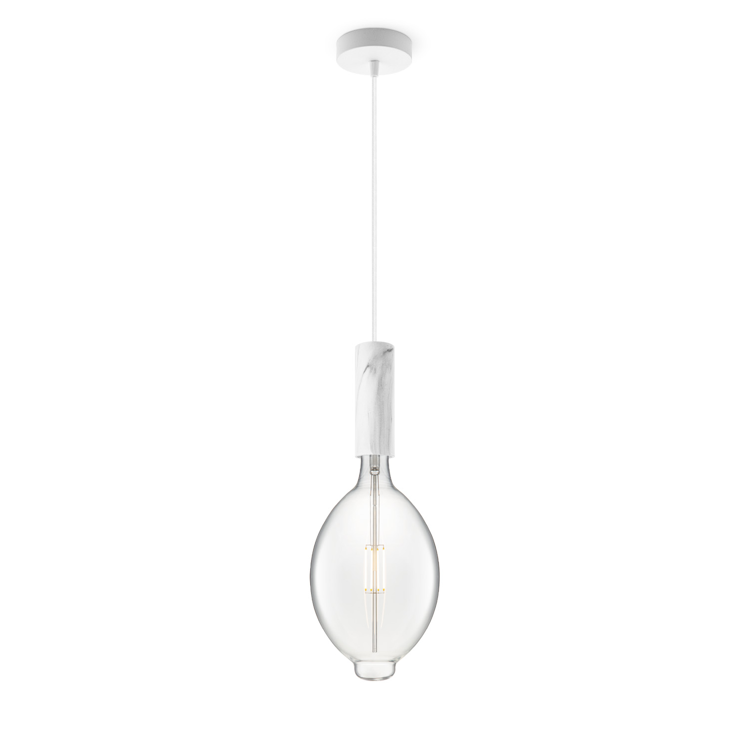 Light depot - hanglamp Saga marmer Oval - helder - Outlet