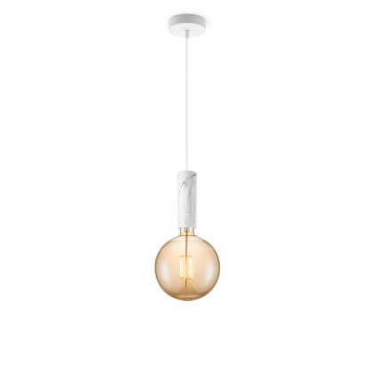 Light depot - hanglamp Saga marmer Globe g180 - amber - Outlet
