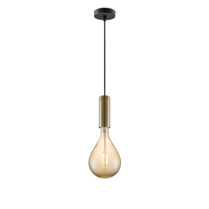 Light depot - hanglamp Saga brons Pear - amber - Outlet