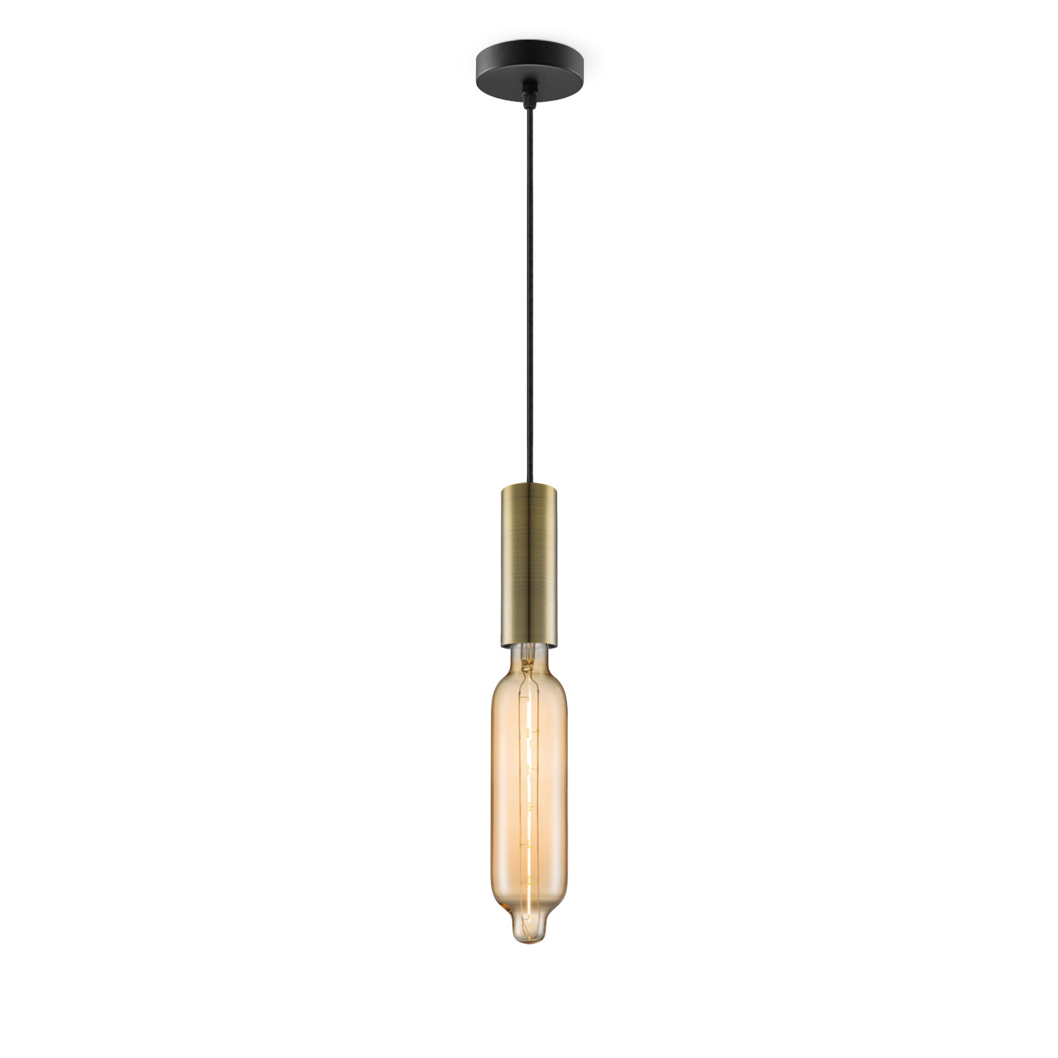 Light depot - hanglamp Saga brons Tube - amber - Outlet