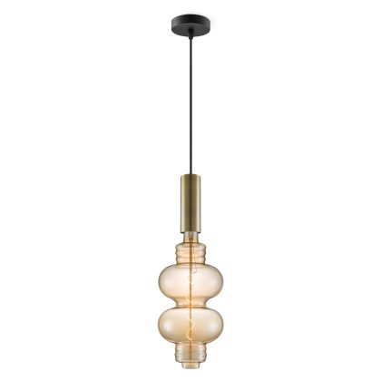 Light depot - hanglamp Saga brons Diabolo - amber - Outlet