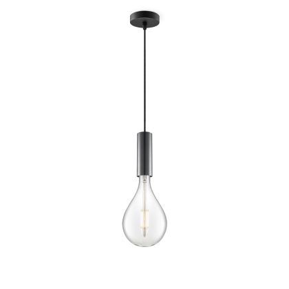 Light depot - hanglamp Saga zwart Pear - helder - Outlet