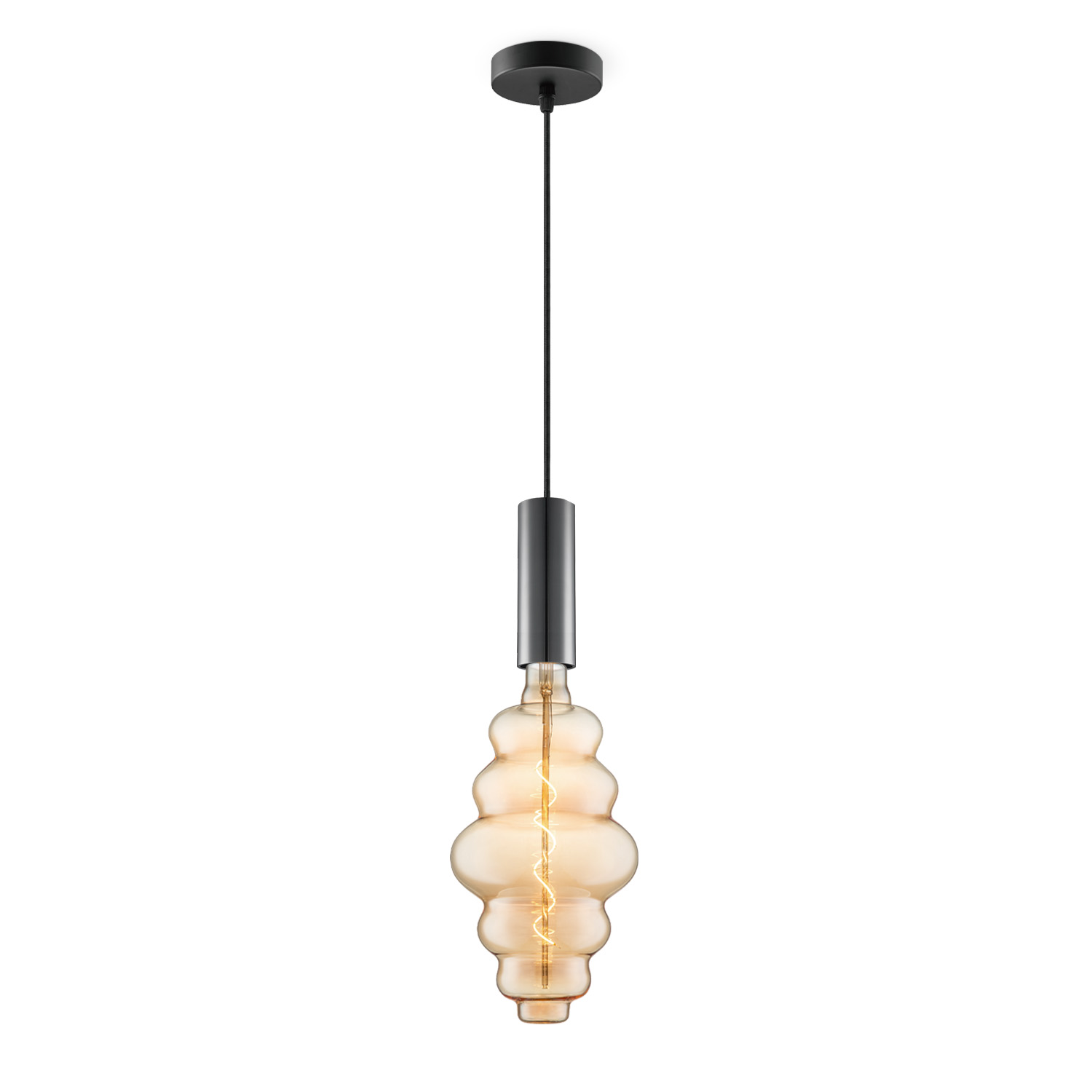 Home sweet home hanglamp Saga zwart Cloud - amber