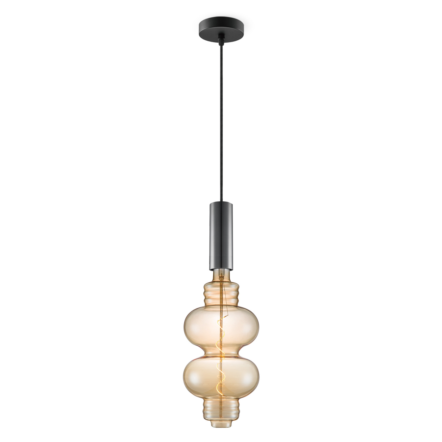 Home sweet home hanglamp Saga zwart Diabolo - amber