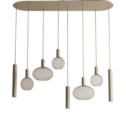 Hanglamp Riva plat ovaal quartz