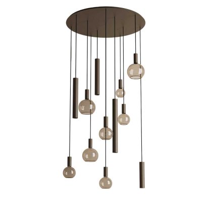 Hanglamp Riva rond 12 lichts platinum