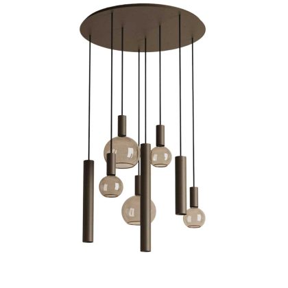 Hanglamp Riva rond 8 lichts platinum