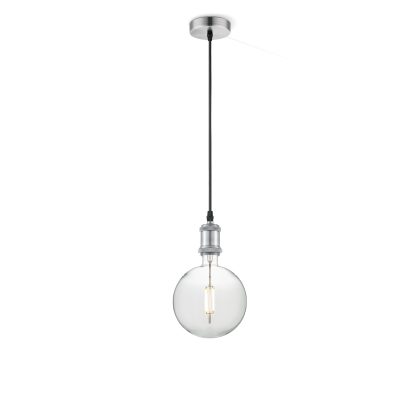 Home sweet home hanglamp Vintage Globe g180 - Mat staal - helder