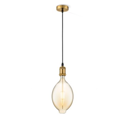 Light depot - hanglamp Vintage Oval - Brons - amber - Outlet