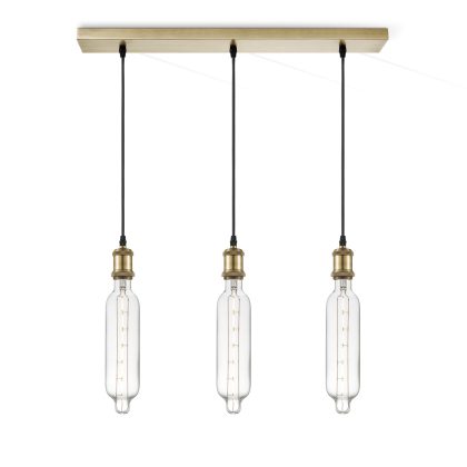 Light depot - hanglamp Vintage brons 3L Beam Tube - helder - Outlet