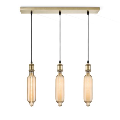 Light depot - hanglamp Vintage brons 3L Beam Tube - amber - Outlet