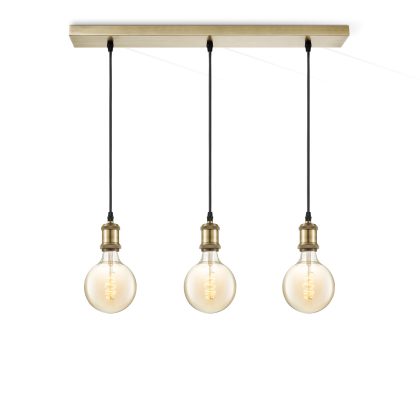 Home sweet home hanglamp Vintage brons 3L Beam Spiral g125 - amber