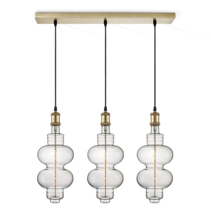 Light depot - hanglamp Vintage brons 3L Beam Diabolo - helder - Outlet