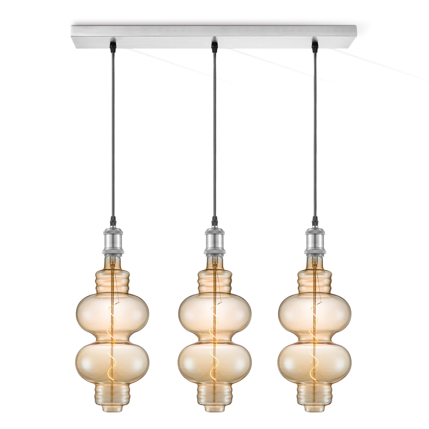 Light depot - hanglamp Vintage 3L Beam Diabolo - amber - Outlet