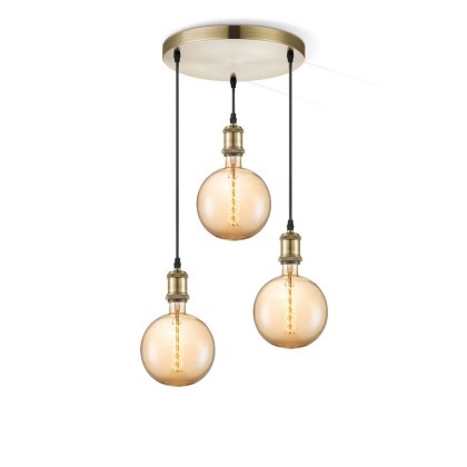 Home sweet home hanglamp Vintage brons 3L Spiral g180 - amber