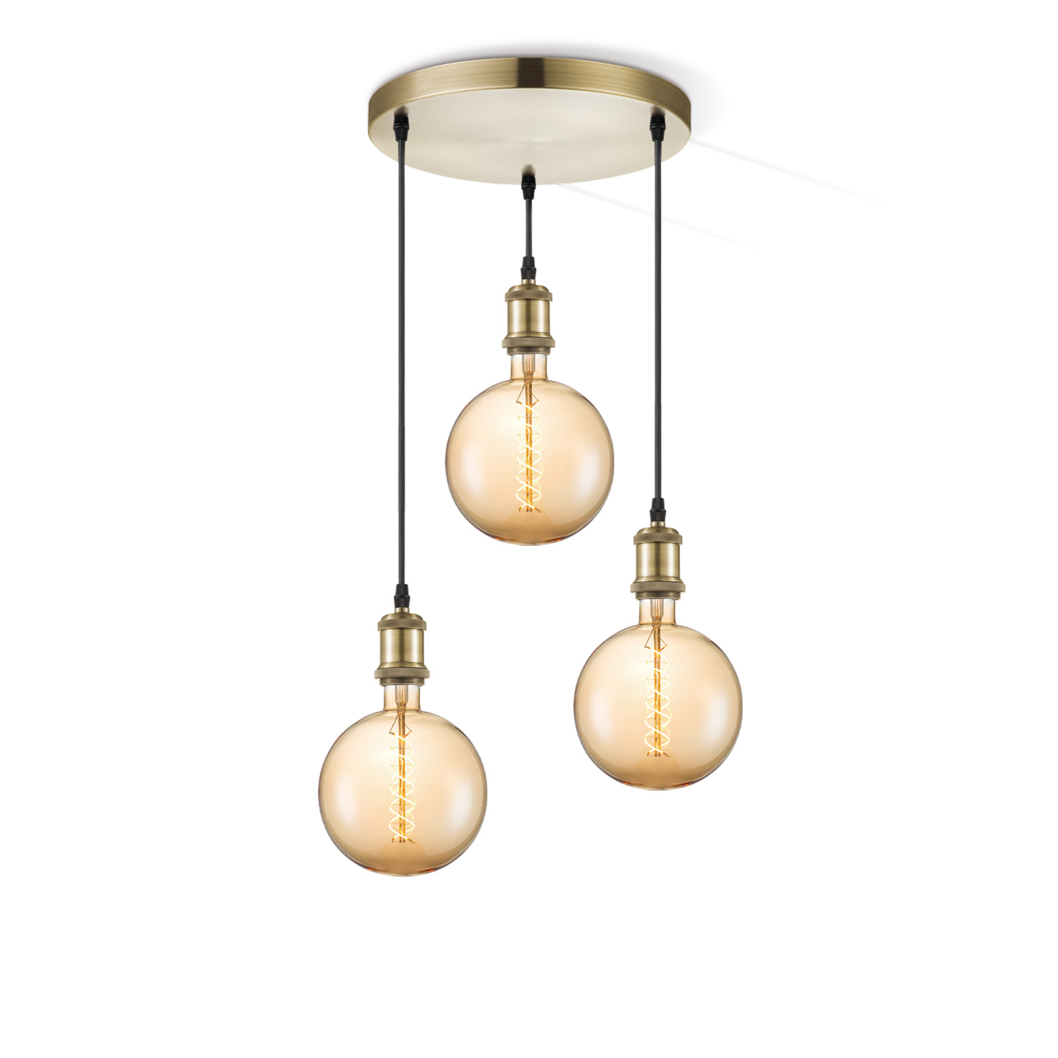 Home sweet home hanglamp Vintage brons 3L Spiral g180 - amber
