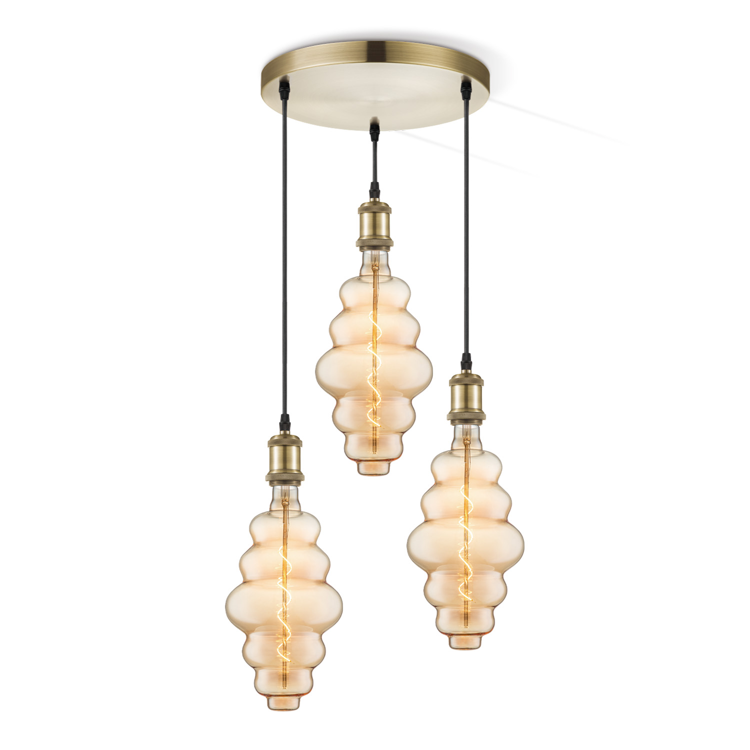 Home sweet home hanglamp Vintage brons 3L Cloud - amber