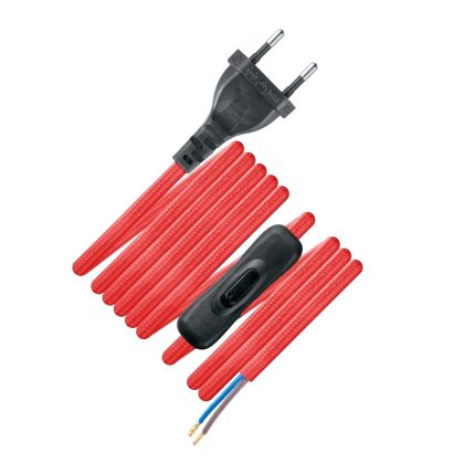 Light depot - snoer met stekker en schakelaar 2 m - rood - Outlet