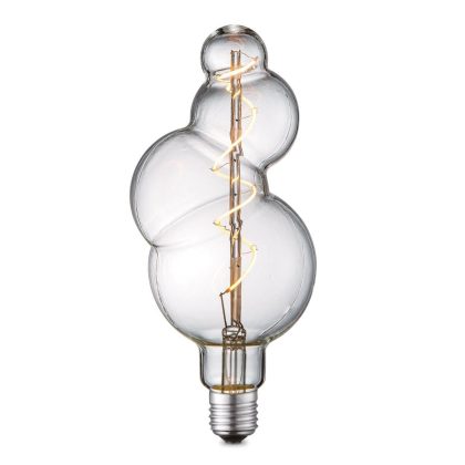 Edison Vintage LED lamp E27 LED filament lichtbron, Spiraal, Bubbel 11/11/23cm, Helder, Retro LED lamp Dimbaar, 4W 280lm 3000K, warm wit licht, geschikt voor E27 fitting