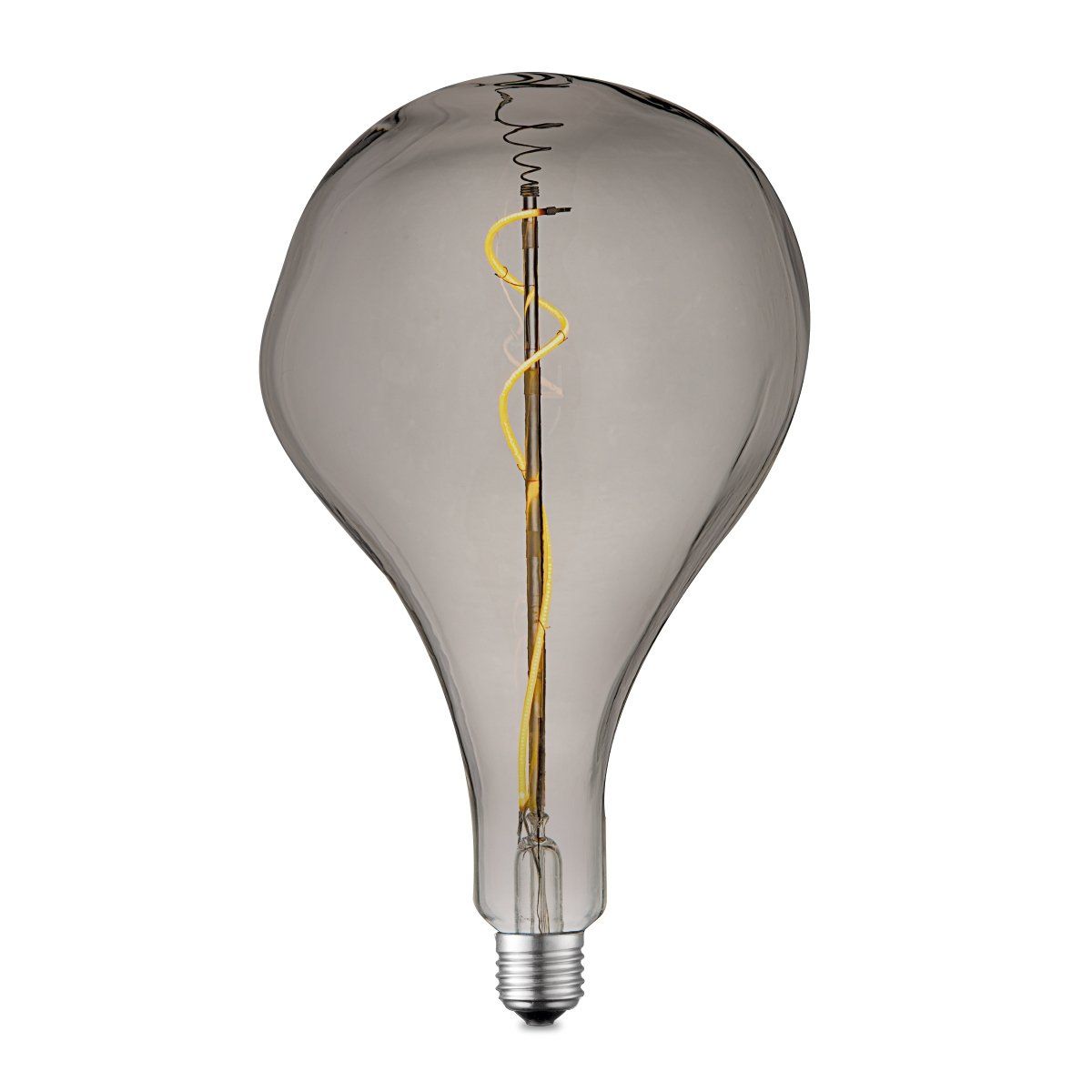 Edison Vintage LED lamp E27 LED filament lichtbron, Blown, Flex 16.5/16.5/27.5cm, Rook, Retro LED lamp Dimbaar, 3W 140lm 1800K, warm wit licht, geschikt voor E27 fitting