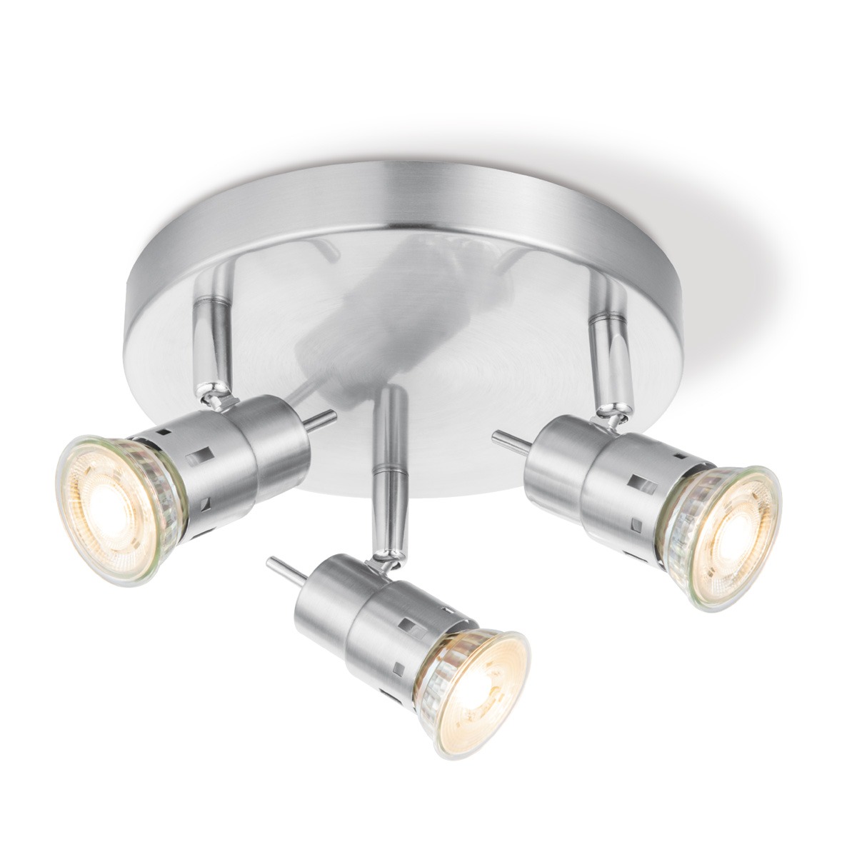 Light depot - LED opbouwspot Cilindro 3 lichts Ø 19 cm - mat staal - Outlet