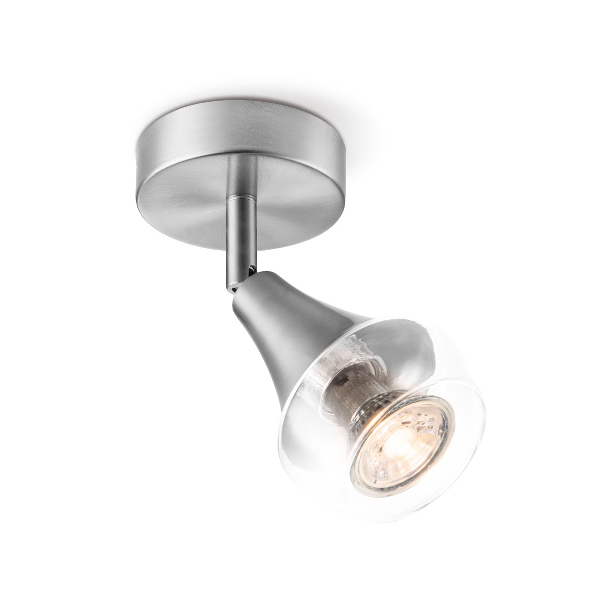 Light depot - LED opbouwspot Vaya Ø 9 cm - mat staal - Outlet