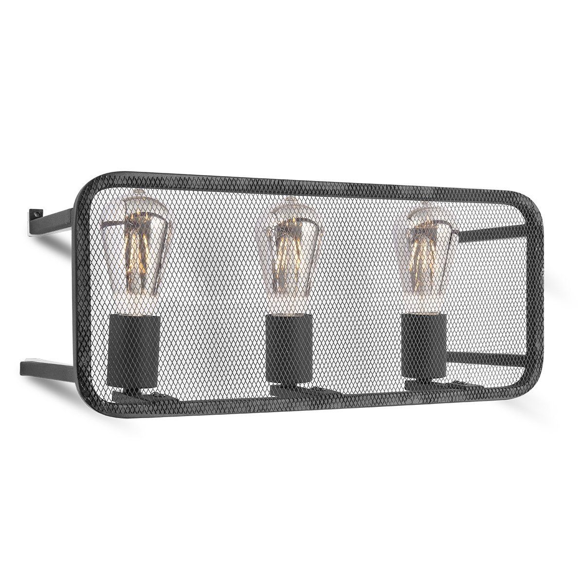 Wandlamp Weave 45/15/20cm, Zwart, Muurlamp gemaakt van metaal, geschikt voor E27 LED lichtbron, wandlamp geschikt voor woonkamer, slaapkamer