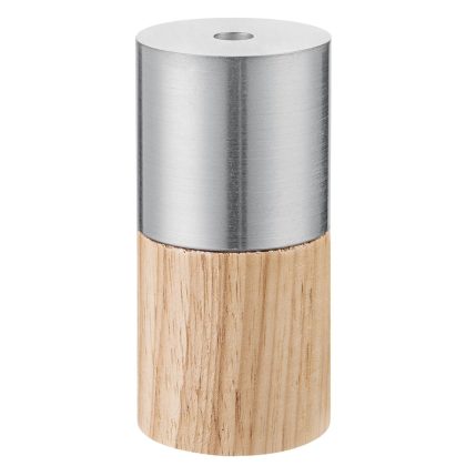 Light depot - combi fitting rond E27 - mat staal / hout - Outlet